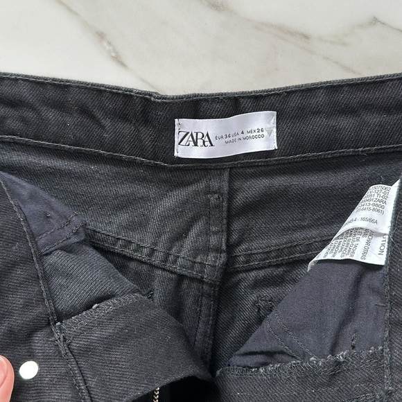 NWT ZARA cut out jeans black size 27 or size 4 festival - Picture 15 of 16